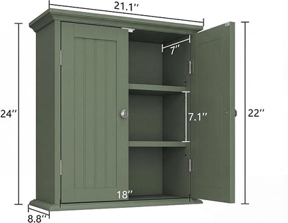 ChooChoo Bathroom Wall Cabinet, Over The Toilet Space Saver Storage Cabinet - Image 3