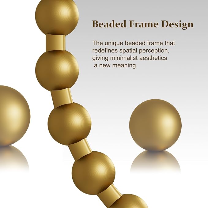 Easly Round Mirror for Wall, 36 Inch Gold Beaded Frame Decorative Vanity Mirror - Image 6