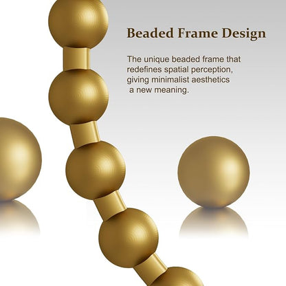 Easly Round Mirror for Wall, 36 Inch Gold Beaded Frame Decorative Vanity Mirror - Image 6