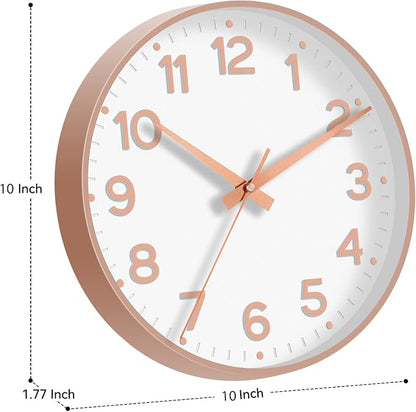 Roymnie Wall Clock 10 Inch Silent Wall Clocks Battery Operated-Modern Non - Image 3