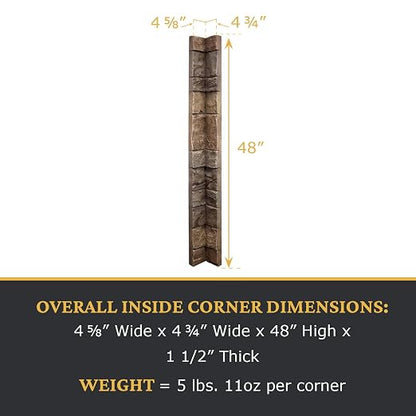 AZ Faux High-Density Polyurethane Faux Stone Flush Inside Corner - Image 3