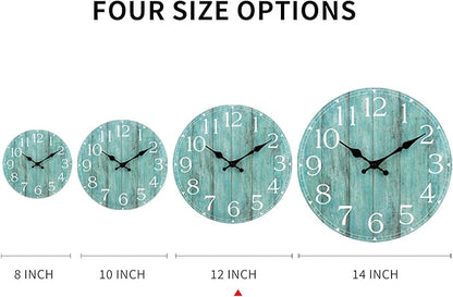 12 Inch Teal Wall Clock - Image 2