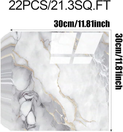 Chejiaye 22pcs Marble Peel and Stick Backsplash Surface Waterproof Wall Panels - Image 4