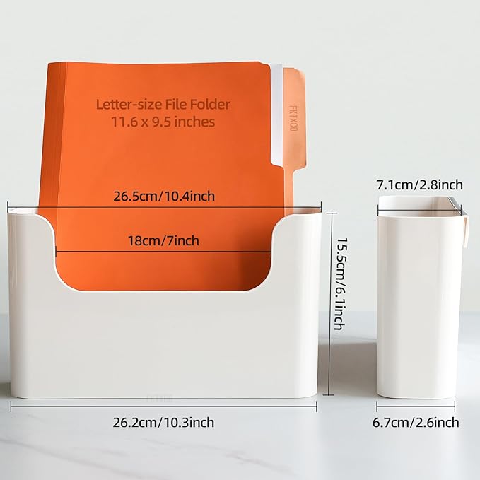 Wall Mount File Organizer Holder Mail Holder No Drilling Wall Pocket - Image 2