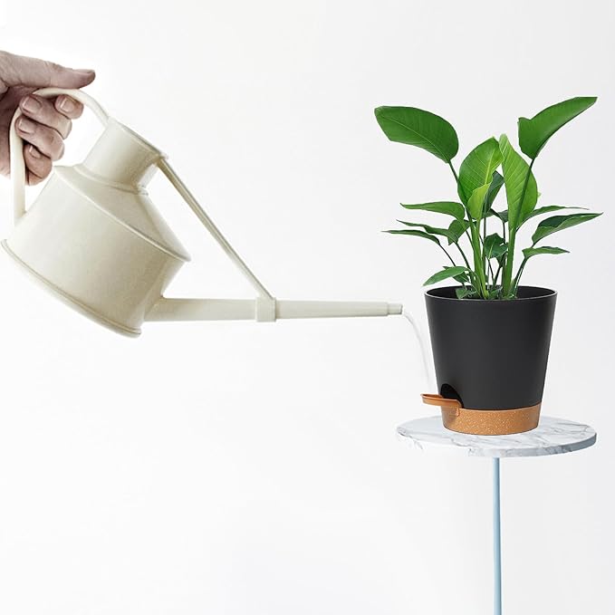 Self Watering Pots 7Pack Planting Pots for All Indoor Plants, Flower Planting Pots with Drainage Hole and Reservoir Black Plastic Succulent Planter Modern Decorations/Gift Idea