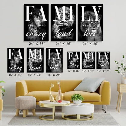 GUBIYU Black Gray Animal Wall Art Set of 3 Lion Prints - Image 3