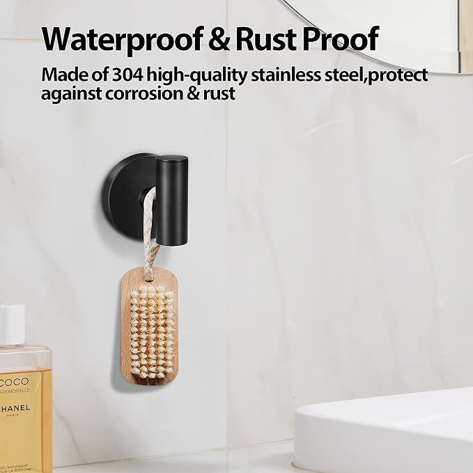 Kruodop Towel Hooks for Bathroom, 2 Packs Wall Mount Towel Holder, Stainless - Image 5