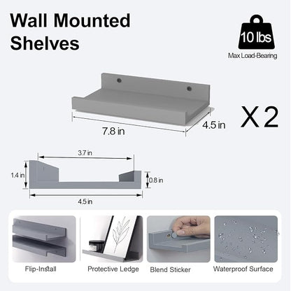 Small Floating Shelves for Wall Decor, Wall Mounted Wood Shelf for Bedroom - Image 3