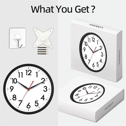 AKCISOT Wall Clock 10 Inch Silent Non-Ticking Modern Clocks Battery Operated - Image 7