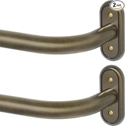 2 Pack Curtain Rods 36-88 Inch, Antique Bronze Wrap Around Blackout Curtain Rods by Wolistsa