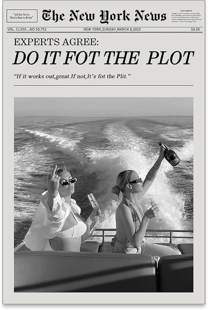noxozoqm Black and White Fashion Hot Girl Poster Fun Do It by Unknown