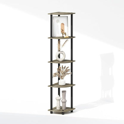 Furinno Turn-N-Tube Storage Shelves, 5-Tier Book Shelf, Corner Shelf, Toolless - Image 6