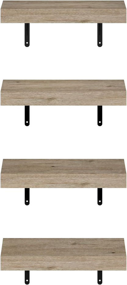 Furinno Tanna Floating Shelves for Wall Set of 4, 15-Inch Wall Shelf, Wall - Image 6