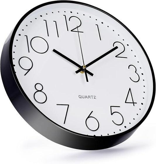 Wall Clock 10 Inch Non-Ticking Silent Modern Simple Style Round Decor Clock - Image 2