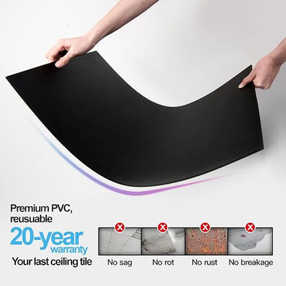 Art3d 12-Pack Smooth Drop Ceiling Tile 2ft x 2ft - Image 5