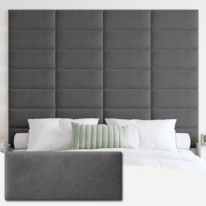 IFNOW Wall Mounted Upholstered Headboard Queen, 3D Peel and Stick Soundproof by IFNOW