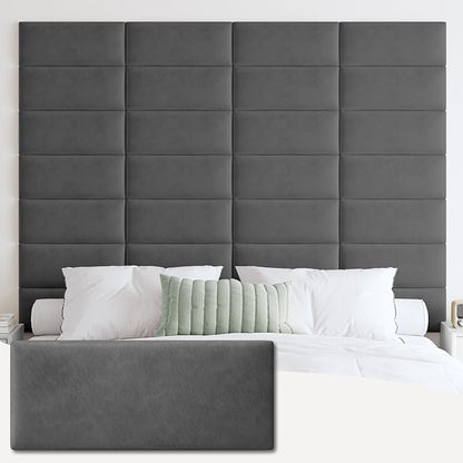 IFNOW Wall Mounted Upholstered Headboard King, 3D Peel and Stick Soundproof by IFNOW