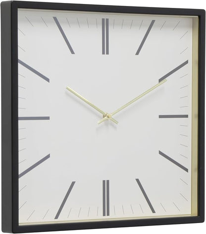 Forma Square Modern Wall Clock, Quartz Movement, Glass Face, Contemporary by STUDIODESIGNSHOME