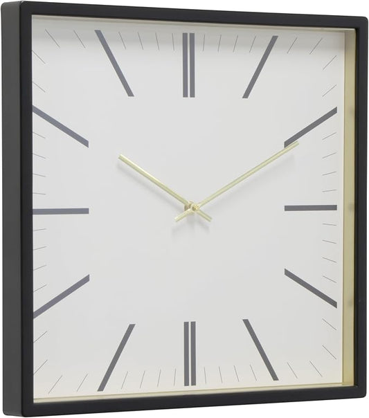 Forma Square Modern Wall Clock, Quartz Movement, Glass Face, Contemporary by STUDIODESIGNSHOME
