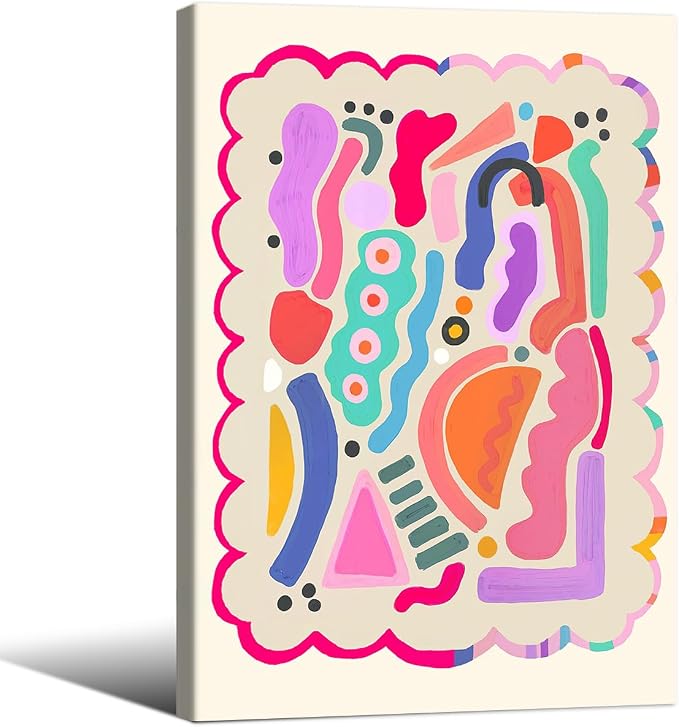 Funky Cute Kids Abstract Wall Art Trendy Bright Colorful Poster 24x36 inch by Medpol