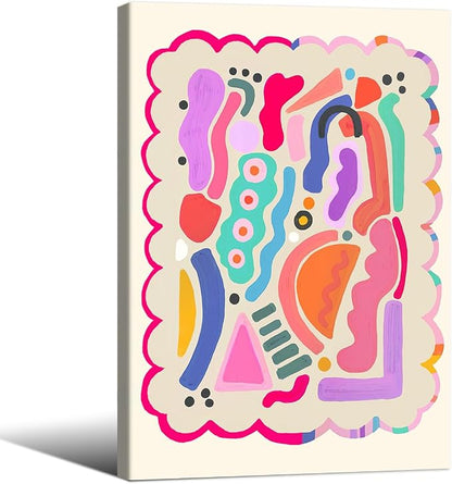 Funky Cute Kids Abstract Wall Art Trendy Bright Colorful Poster 24x36 inch by Medpol