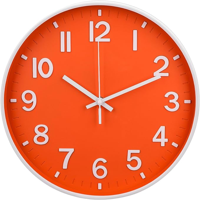 Wall Clock Modern Simple Quartz Decorative Clock Non-Ticking Silent Battery by BAKBRAND