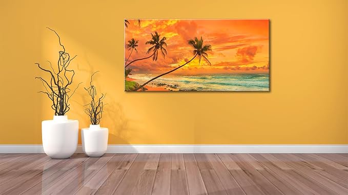 Beach Sunset Wall Art, Large Canvas Painting - Image 8