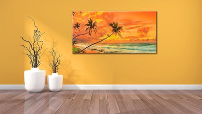 Beach Sunset Wall Art, Large Canvas Painting - Image 8