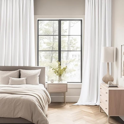 MIULEE Pure White Back Tab Light Blocking Curtains 72 Inch Length 2 Panels Set - Image 2
