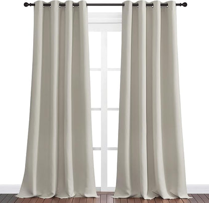 NICETOWN Natural Room Darkening Curtains 120" Long - Image 2