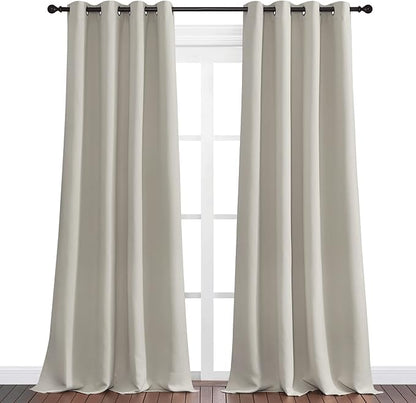 NICETOWN Natural Room Darkening Curtains 102" Long - Image 2