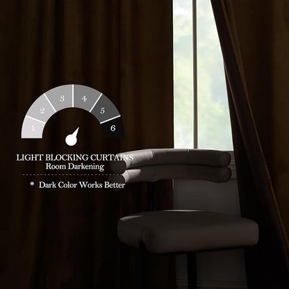 NICETOWN 96 inch Warm Velvet Blackout Curtains - Image 3