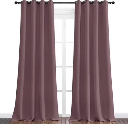 NICETOWN Dry Rose Blackout Curtains 90" Long - Image 2