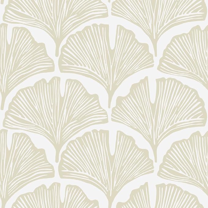 Tempaper x Novogratz Waverly White Feather Palm Removable Peel and Stick by TempaperCo