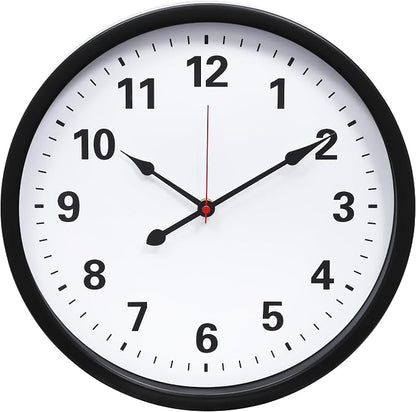 LEIKE Metal Wall Clock 14IN Black, Retro Silent Quartz Battery Operated by LEIKEWALLCLOCK