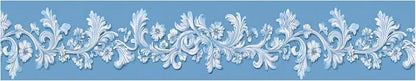 Blue Floral Wallpaper Border 196x4 Inch Peel and Stick Wall Border Elegant - Image 2