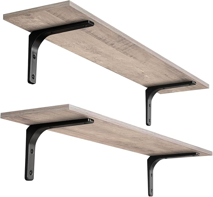 DINZI LVJ Long Wall Shelves, 39.4Inch Wall Mounted Shelves Set of 2, Extra by DINZILVJ