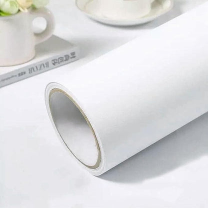 practicalWs White Contact Paper 35.4''x118'' White Peel and Stick Wallpaper by practicalWs