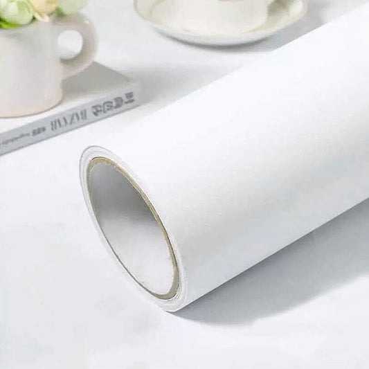 practicalWs White Contact Paper 23.6''x236.2'' White Peel and Stick Wallpaper by practicalWs