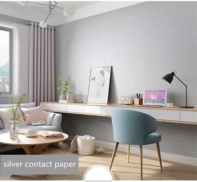 Abyssaly Silver Grey Peel and Stick Wallpaper, Embossed Self Adhesive Gray - Image 7