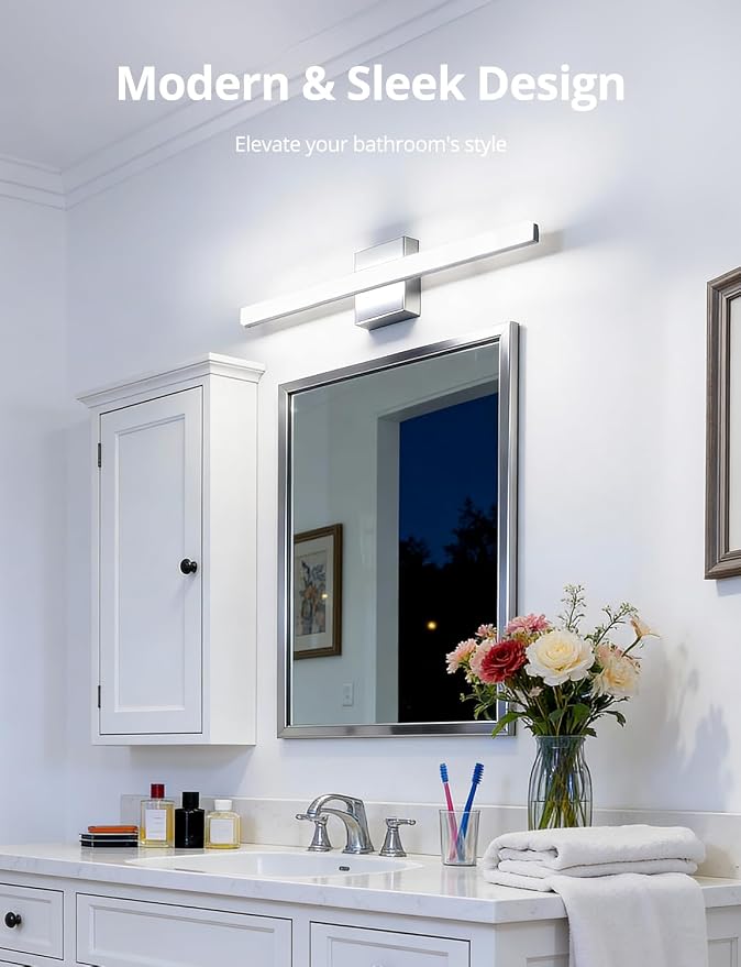 Combuh LED Vanity Lights Bar 24 Inch Bathroom Light Fixtures 14W IP44 Over - Image 3