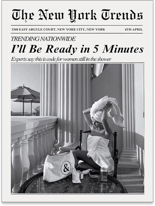 Vintage Newspaper Wall Art Trendy Black and White Aesthetic Posters Funny I'll by FuSatisYilife