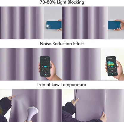 MIULEE Lilac Back Tab Blackout Curtains 102 Inch Long 2 Panels Set - Image 5
