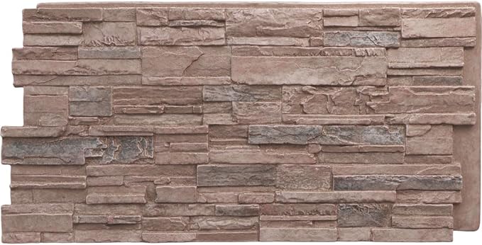EverStone Cascade Faux Stone Panel, 48 5/8"W x 24 3/4"H x 1 1/4"D, Shasta Color by EkenaMillwork