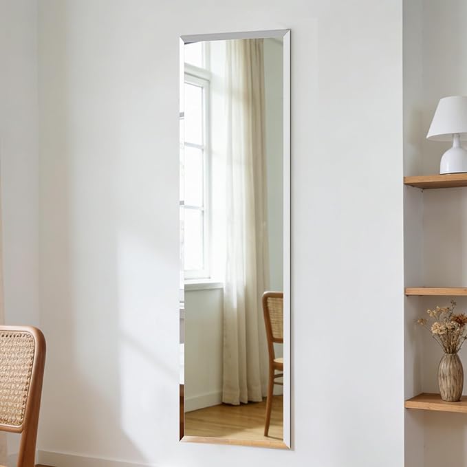 Frameless Mirror Full Length 57”x18”| Wall Mount Mirror Full Length Beveled by Erpele