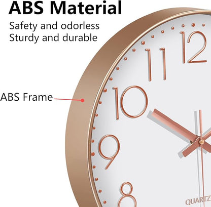 Silent Wall Clocks Battery Operated 8 Inch, Analog Wall Clock - Image 7