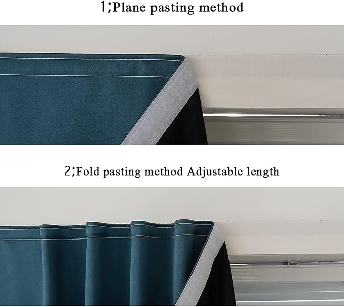 AJAZZ 100% Blackout Stick Curtain Portable Blackout Curtains Adhesive Curtains - Image 5