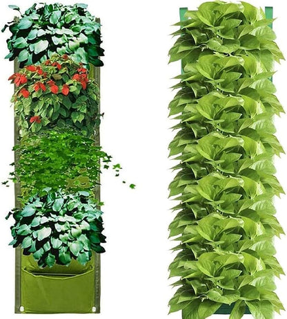 LITLANDSTAR Hanging Planter Bags, 2 Pack 7 Pocket Hanging Vertical Wall Planter - Image 5