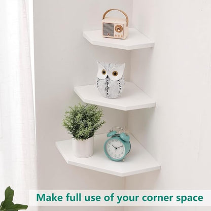 Corner Floating Shelves, Solid Oak Wood Corner Shelves Wall Mount Shelf - Image 5