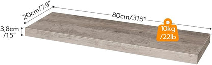 HOOBRO Floating Shelves for Wall, Wall Mounted Shelf Set of 2, 31.5" Hanging - Image 3